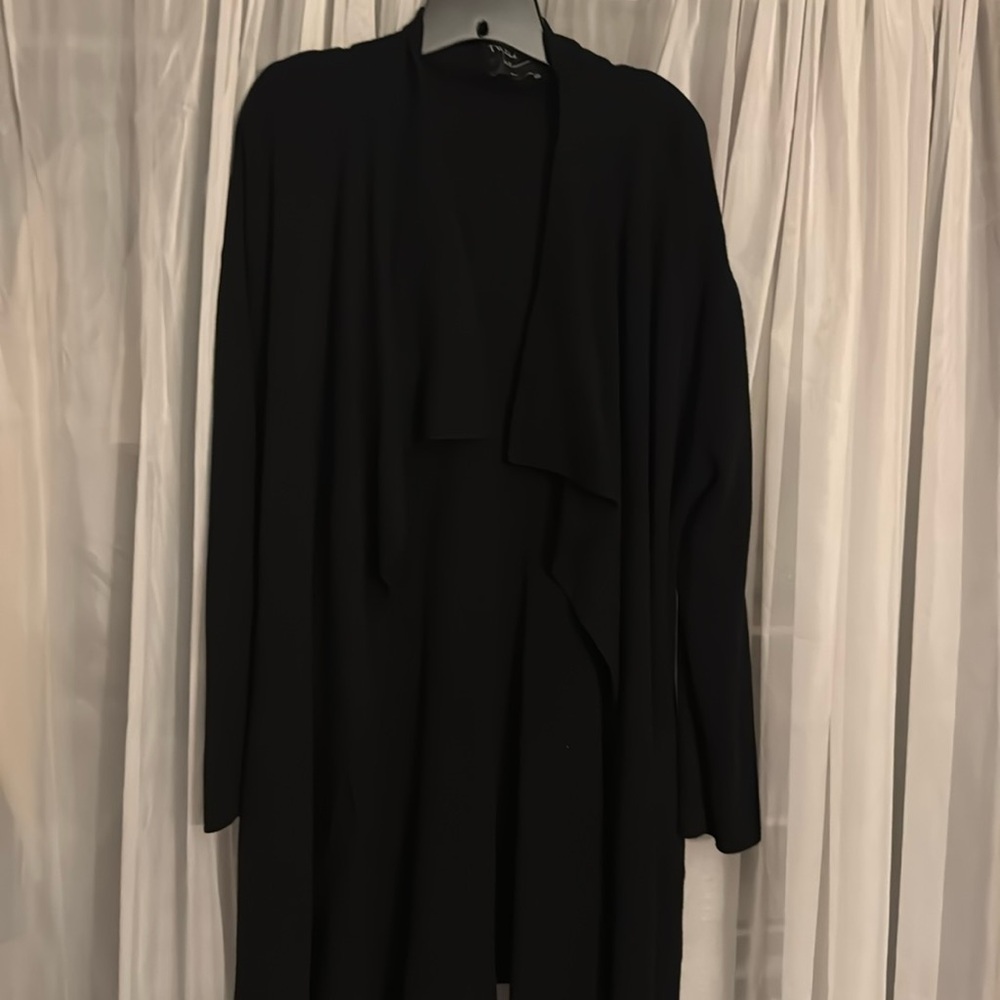 TWELFTH LOVE Women’s Open Front Pockets Cardigan Jacket Black Size S